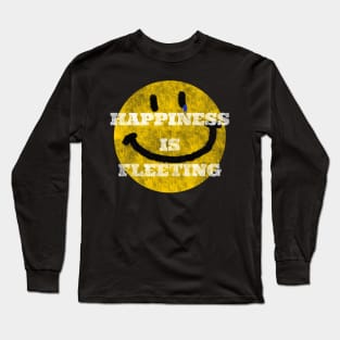 Happiness is fleeting smiley face goth emo vibes Long Sleeve T-Shirt